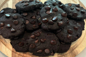 Healthy Double Chocolate Chip Cookies with Avocado (used monkfruit sweetener)